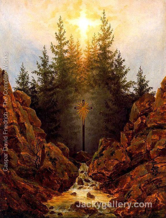 The Cross in the Forest by Caspar David Friedrich paintings reproduction